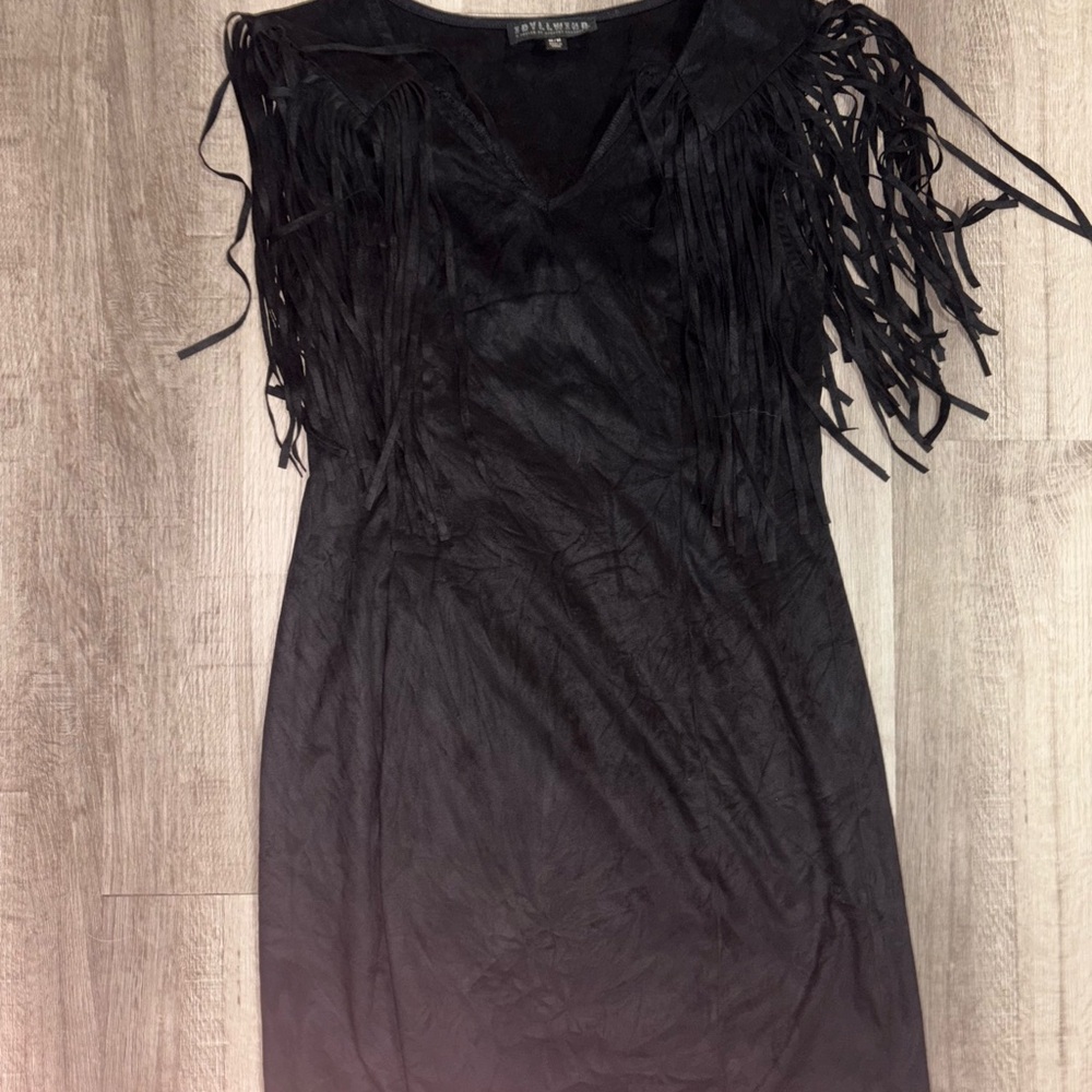 Idyllwind Black Fringe Midi Dress